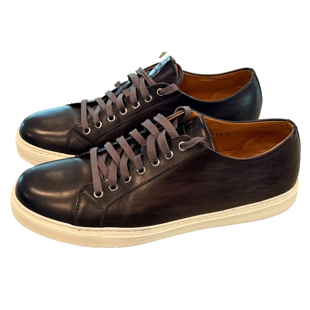 Magnanni Brando Sneakers Shoes Lace-Up Men's Black Size US 11.5 M Leather 17961